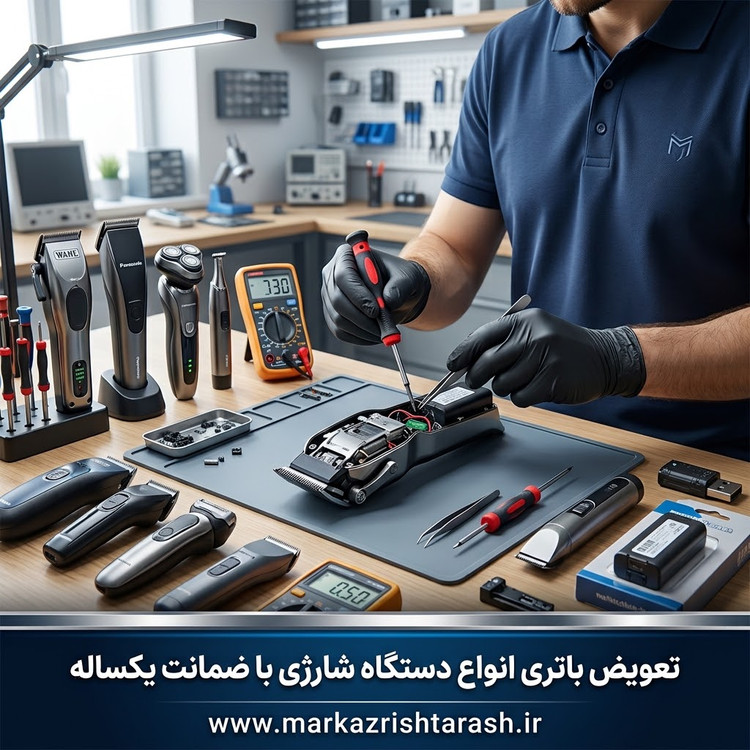 تعویض باتری انواع دستگاه شارژی با ضمانت یکساله